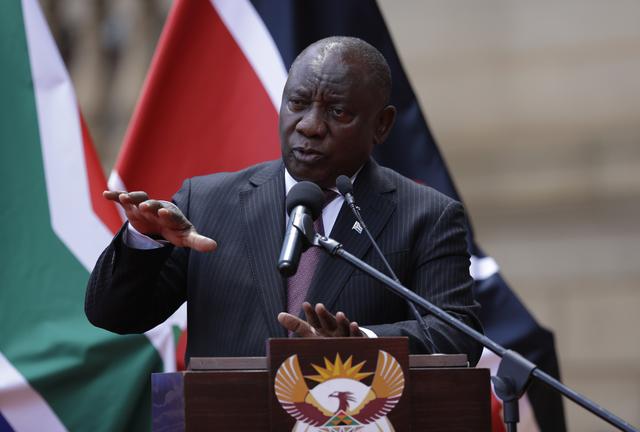 Le président sud-africain Cyril Ramaphosa. [Keystone/AP Photo - Themba Hadebe]