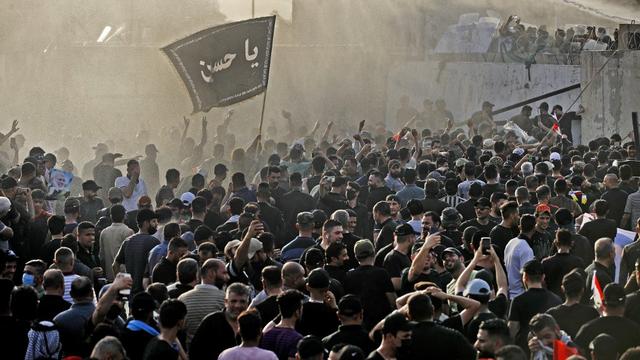 Manifestants en soutien au Cadre de coordination à Bagdad, 01.08.2022. [AFP - Ahmad Al-rubaye]