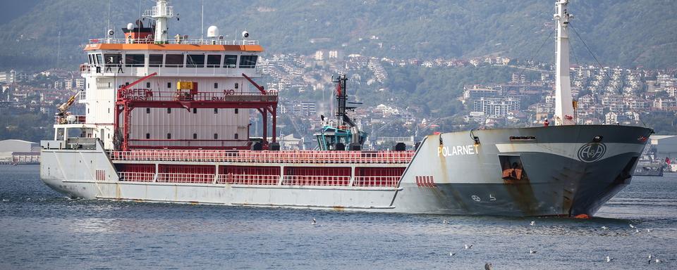 Le Polnaret a accosté dans le port turc de Derince lundi 08.08.2022. [EPA/Keystone - Erdem Sahin]