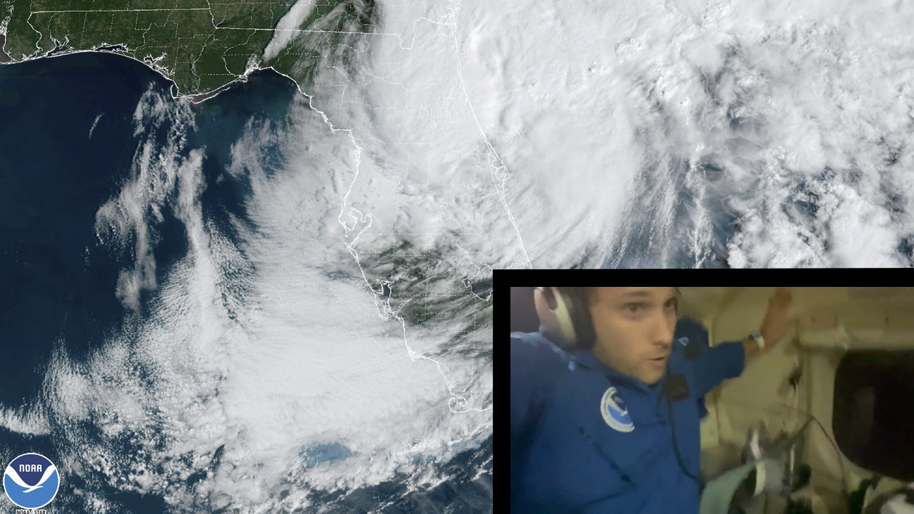 L'ouragan IAN a été pris en photo par un satellite lorsqu'il se dirigeait vers le centre de la Floride. [Keystone - NOAA]
