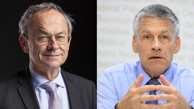 Olivier Français et Michel Huissoud. [Keystone - Gaetan Bally/Anthony Anex]