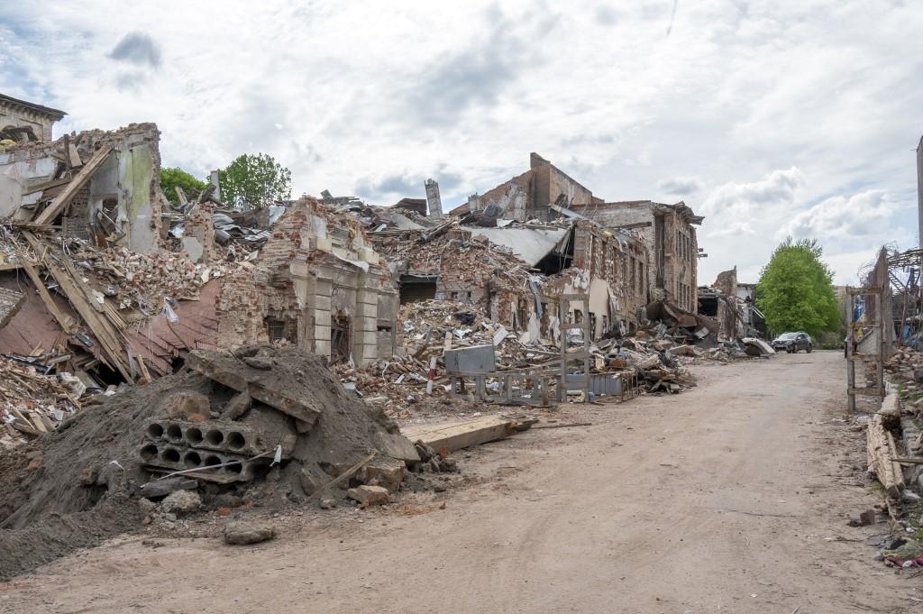 Un immeuble détruit à Kharkiv après un bombardement russe. [afp - Anadou Agency]