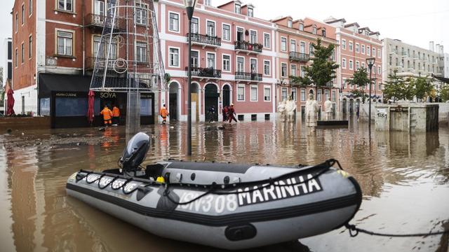 Nouvelles inondations à Lisbonne après de fortes pluies [AFP - FILIPE AMORIM]