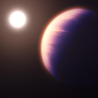 Cette illustration montre ce à quoi l’exoplanète WASP-39b pourrait ressembler.
Joseph Olmsted (STScI)
NASA/ESA/CSA [NASA/ESA/CSA - Joseph Olmsted (STScI)]