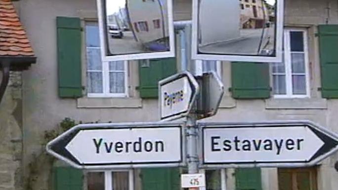 Le village de Châbles en 1999. [RTS]