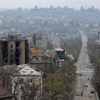 Vue de la ville de Marioupol, 19.04.2022. [Reuters - Alexander Ermochenko]