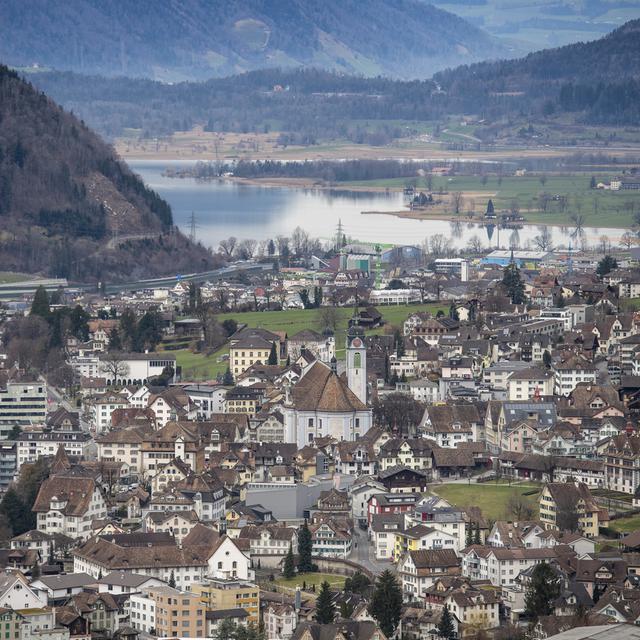 Une vue de la ville de Schwytz. [Keystone - Urs Flueeler]