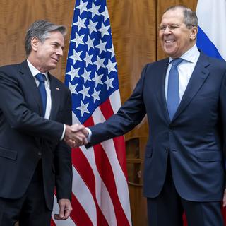 Rencontre des ministres des affaires étrangères russe et américain à Genève pour discuter de l’Ukraine [Keystone - Martial Trezzini]