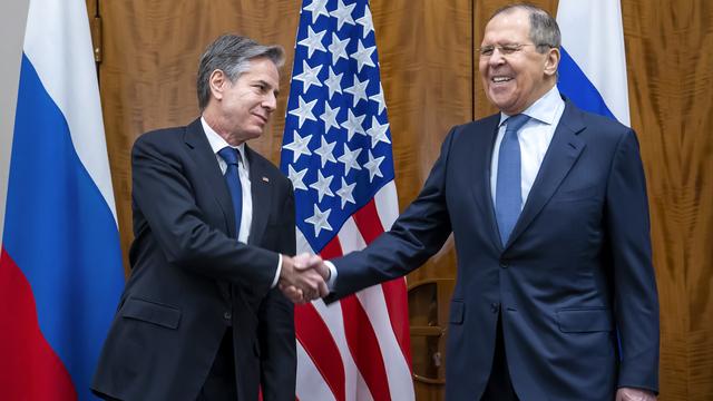 Rencontre des ministres des affaires étrangères russe et américain à Genève pour discuter de l’Ukraine [Keystone - Martial Trezzini]