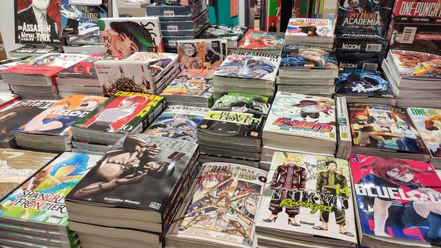 Des mangas dans une librairie parisienne en octobre 2021. [Hans Lucas via AFP - Riccardo Milani]