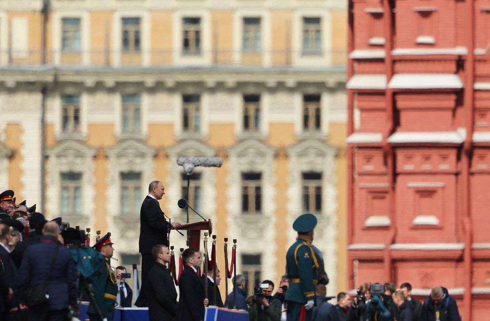 Vladimir Poutine lors des commémorations de la victoire de l'Union soviétique face aux Nazis lors de la Deuxième Guerre mondiale, le 9 mai 2022. [reuters - Evgenia Novozhenina]