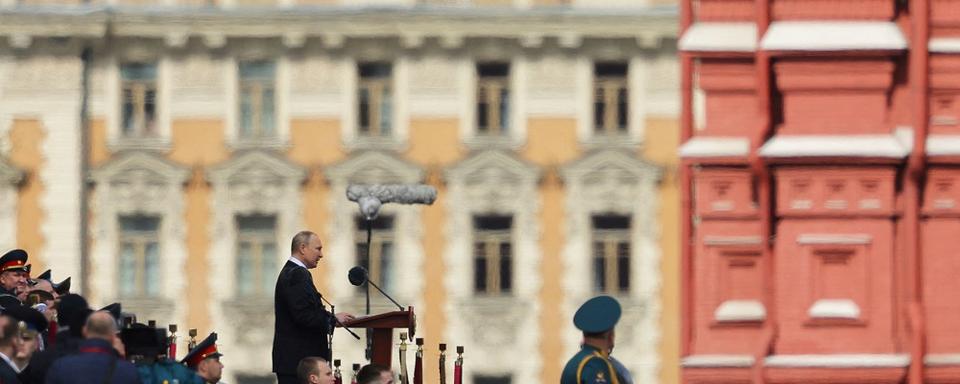 Vladimir Poutine lors des commémorations de la victoire de l'Union soviétique face aux Nazis lors de la Deuxième Guerre mondiale, le 9 mai 2022. [reuters - Evgenia Novozhenina]