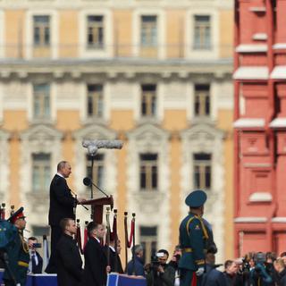 Vladimir Poutine lors des commémorations de la victoire de l'Union soviétique face aux Nazis lors de la Deuxième Guerre mondiale, le 9 mai 2022. [reuters - Evgenia Novozhenina]