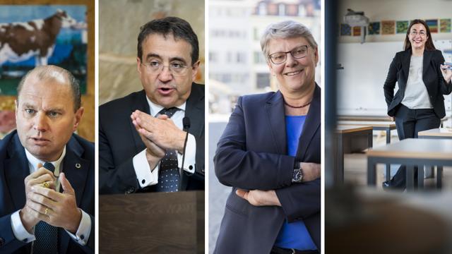 Philippe Leuba, Pascal Broulis Béatrice Métraux et Cesla Amarelle. [KEYSTONE]