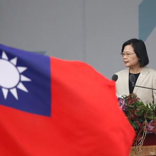 En 2022, la présidente Tsai Ing-wen célèbre la fête nationale de Taïwan. [Keystone - Daniel Ceng Shou YI/EPA]