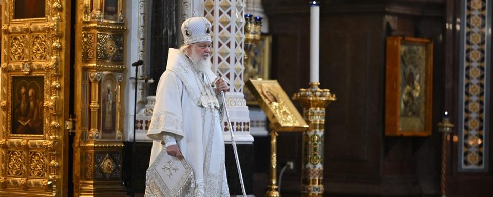 Le patriarche Kirill, photographié ici le 8 avril 2022 à Moscou. [Sputnik/AFP - Vladimir Astapkovich]