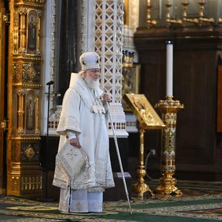 Le patriarche Kirill, photographié ici le 8 avril 2022 à Moscou. [Sputnik/AFP - Vladimir Astapkovich]
