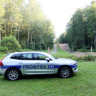 Un véhicule de Frontex en Lituanie. [Keystone]