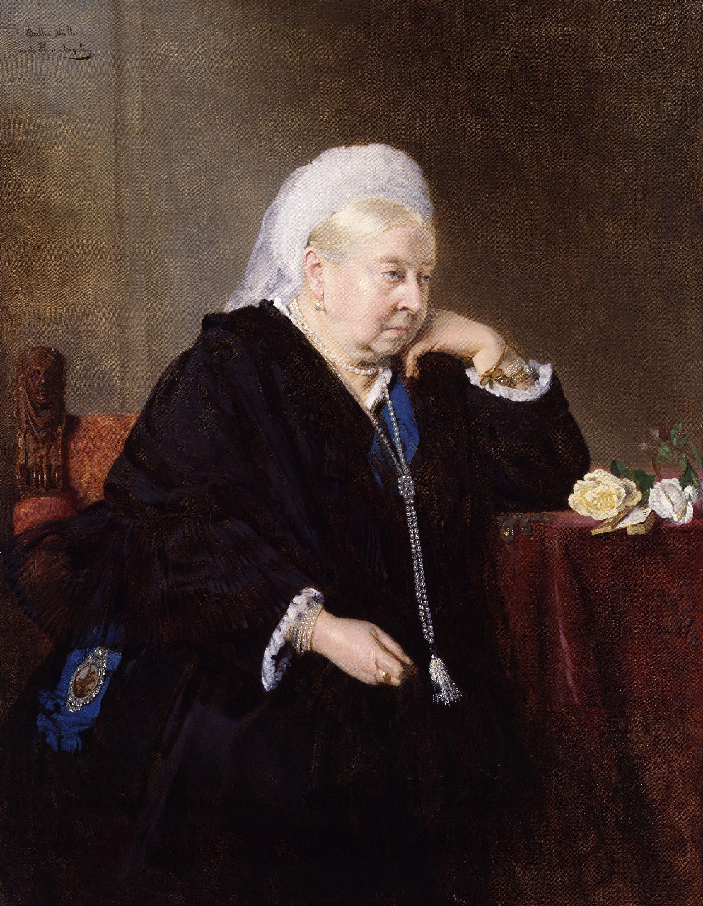 La reine Victoria en 1899. Peinture d'Heinrich von Angeli. [DP / National Portrait Gallery of London]