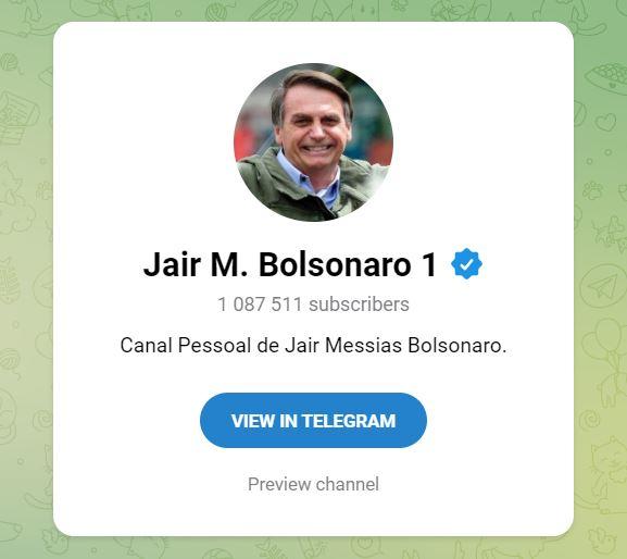 Jair Bolsonaro compte plus d'un million de followers sur Telegram. [DR]