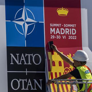 Madrid se barricade en vue du sommet de l'Otan. [KEYSTONE - MANU FERNANDEZ]
