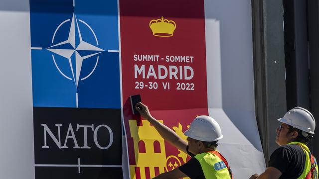 Madrid se barricade en vue du sommet de l'Otan. [KEYSTONE - MANU FERNANDEZ]