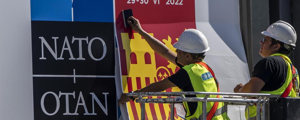 Madrid se barricade en vue du sommet de l'Otan. [KEYSTONE - MANU FERNANDEZ]