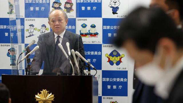 Le chef de la police nationale japonaise a annoncé sa démission en conférence de presse. [The Yomiuri Shimbun/AFP - Hiroto Sekiguchi]