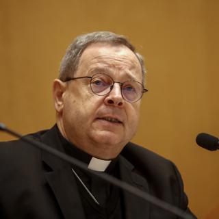 Le chef de la Conférence des évêques allemand s'exprime après une visite au Vatican. [AP Photo/Keystone - Riccardo De Luca]