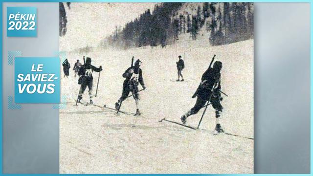 La patrouille militaire helvétique à Chamonix. [Photo Wiki: Le Miroir des sports, 7 février 1924, p.84]