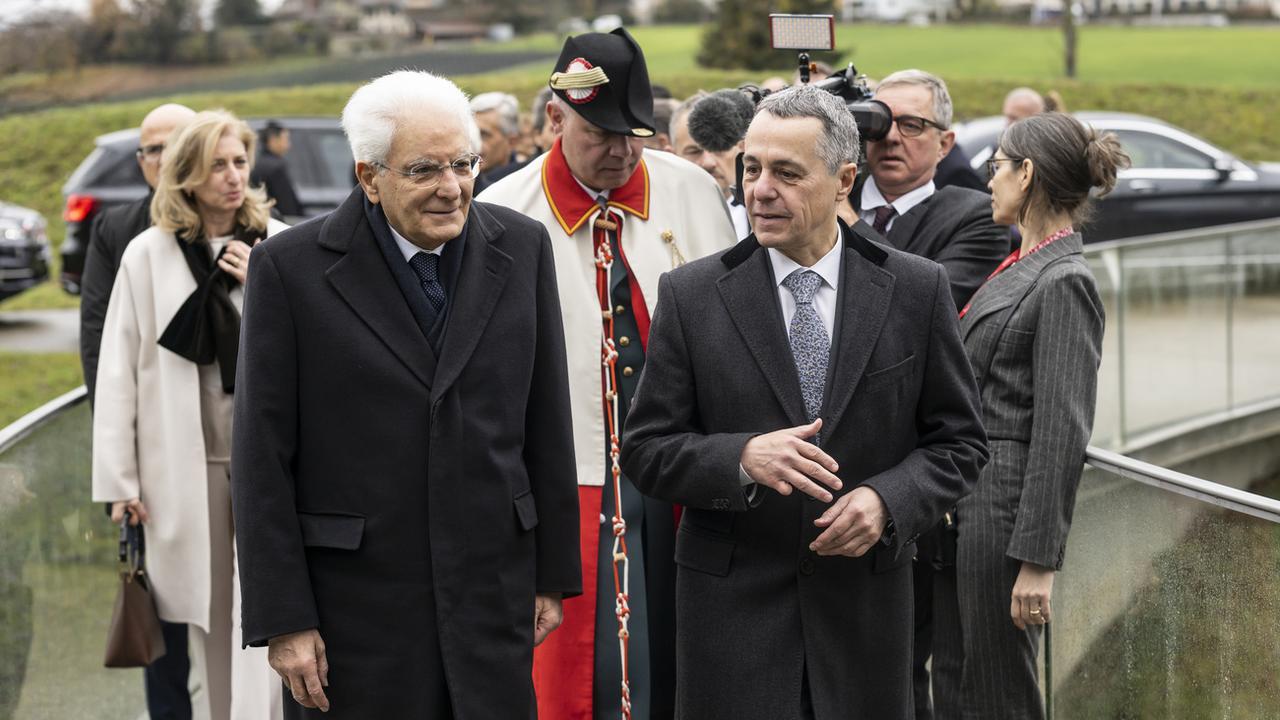 Sergio Mattarella effectue une visite d''Etat en Suisse. [Keystone - Alessandro della Valle]