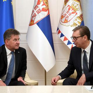 La Serbie et le Kosovo concluent un "accord de libre circulation" pour désamorcer les tensions [AFP - Dimitrije Goll]