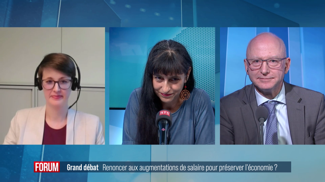 Débat entre Vania Alleva, Blaise Matthey et Emilie Gachet. [RTS - RTS]