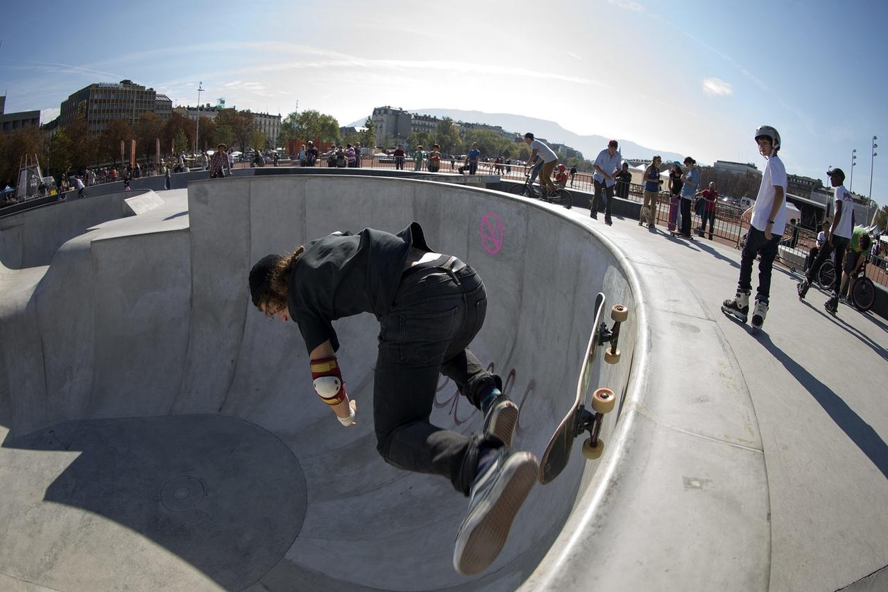 Le skatepark de Plainpalais en octobre 2012. [Keystone - Salvatore Di Nolfi]