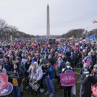 Des milliers de manifestants hostiles à l'avortement ont défilé à Washington. [Keystone - Susan Walsh]