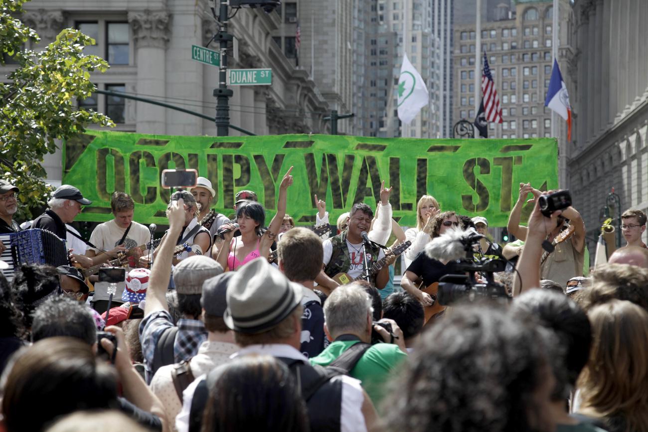 Une manifestation du mouvement Occupy Wall Street en 2012. [Keystone - AP Photo/Seth Wenig]