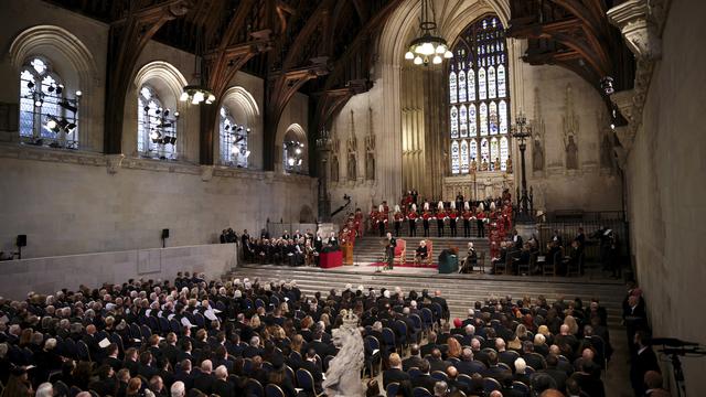 Le roi Charles III lors de son premier discours devant les parlementaires britanniques à Westminster. [Keystone/Press Association Images - Henry Nicholls]