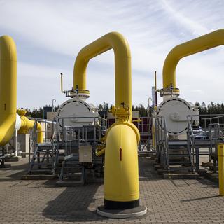 Une vue du matériel de la station de compression de gaz de Jauniunai, près de Vilnius, en Lituanie, jeudi 5 mai 2022. [AP Photo - Mindaugas Kulbis]