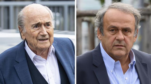 Sepp Blatter et Michel Platini vont être jugés en Suisse pour escroquerie. [Keystone - AFP]