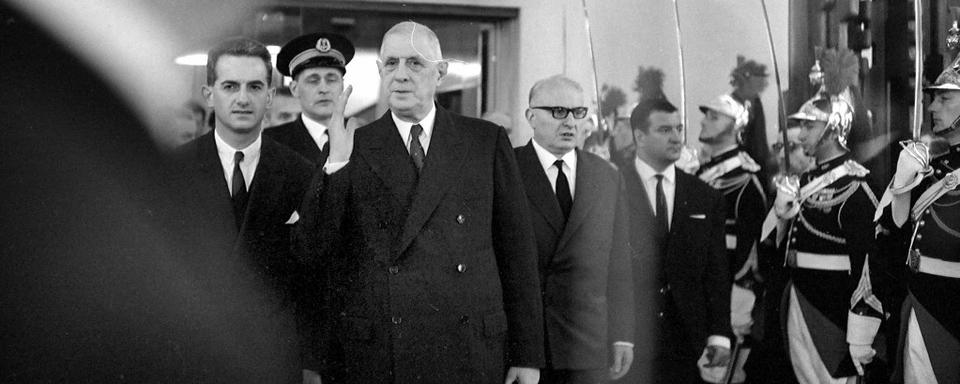 Le général de Gaulle au sommet de l'Otan à Paris en décembre 1963. [Roger-Viollet/AFP]