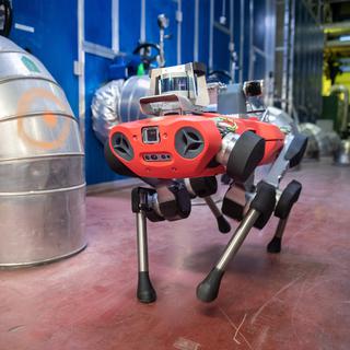 ANYmal est un robot à quatre pattes capable de se déplacer rapidement sur des terrains difficiles. 
ANYbotics [ANYmal est un robot à quatre pattes capable de se déplacer rapidement sur des terrains difficiles.]