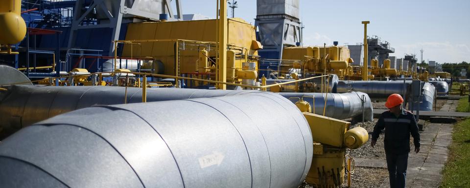 Une installation de stockage de gaz près de Striy en Russie. [Keystone - Gleb Garanichd]