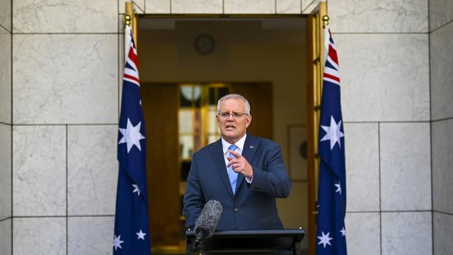 Le Premier ministre australien Scott Morrison annonce des élections fédérales le 21 mai. [Keystone - (Lukas Coch/AAP Image via AP]