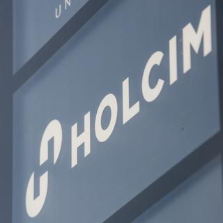 Le logo de l'entreprise de matériaux de construction Holcim Group de LafargeHolcim, pris le samedi 18 septembre 2021 à Zoug. [KEYSTONE - Ennio Leanza]