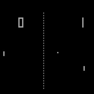 Capture d'écran de PONG tirée du logiciel Atari Arcade Hits numéro 1 publié par Hasbro Interactive – une conversion du Pong original d'Atari de 1972. [wikimedia.org - Bumm13]