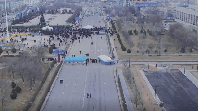 Des manifestants réunis à Kyzylorda, au Kazakhstan. [afp - Sputnik]