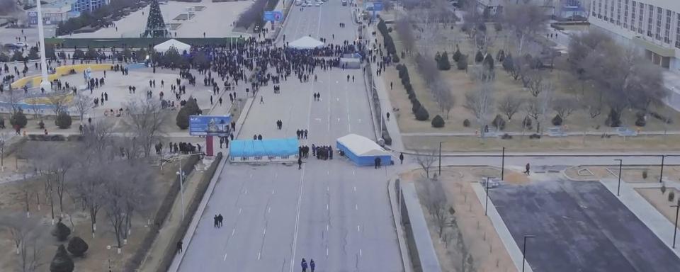 Des manifestants réunis à Kyzylorda, au Kazakhstan. [afp - Sputnik]