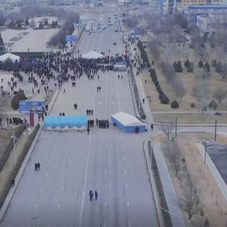 Des manifestants réunis à Kyzylorda, au Kazakhstan. [afp - Sputnik]