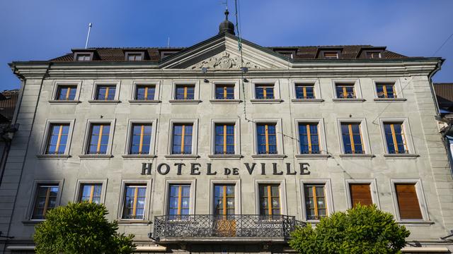 L'Hôtel de Ville de la commune de Bulle (FR). [Keystone - Jean-Christophe Bot]