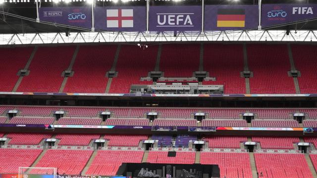 Le stade de Wembley à Londres avant la finale de l'Euro féminin. [AP/Keystone - Alessandra Tarantino]